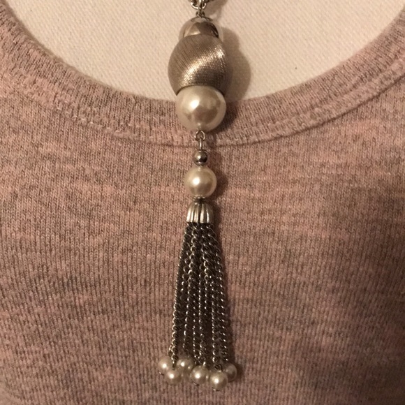 Beautiful silver and Pearl Tassle necklace, unmarked but good quality - Picture 2 of 10